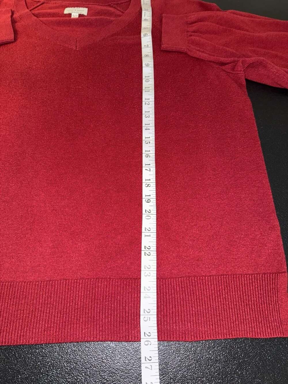 Lucky Brand V-Neck Sweater Size XL Red Cotton Blend - Picture 5 of 7